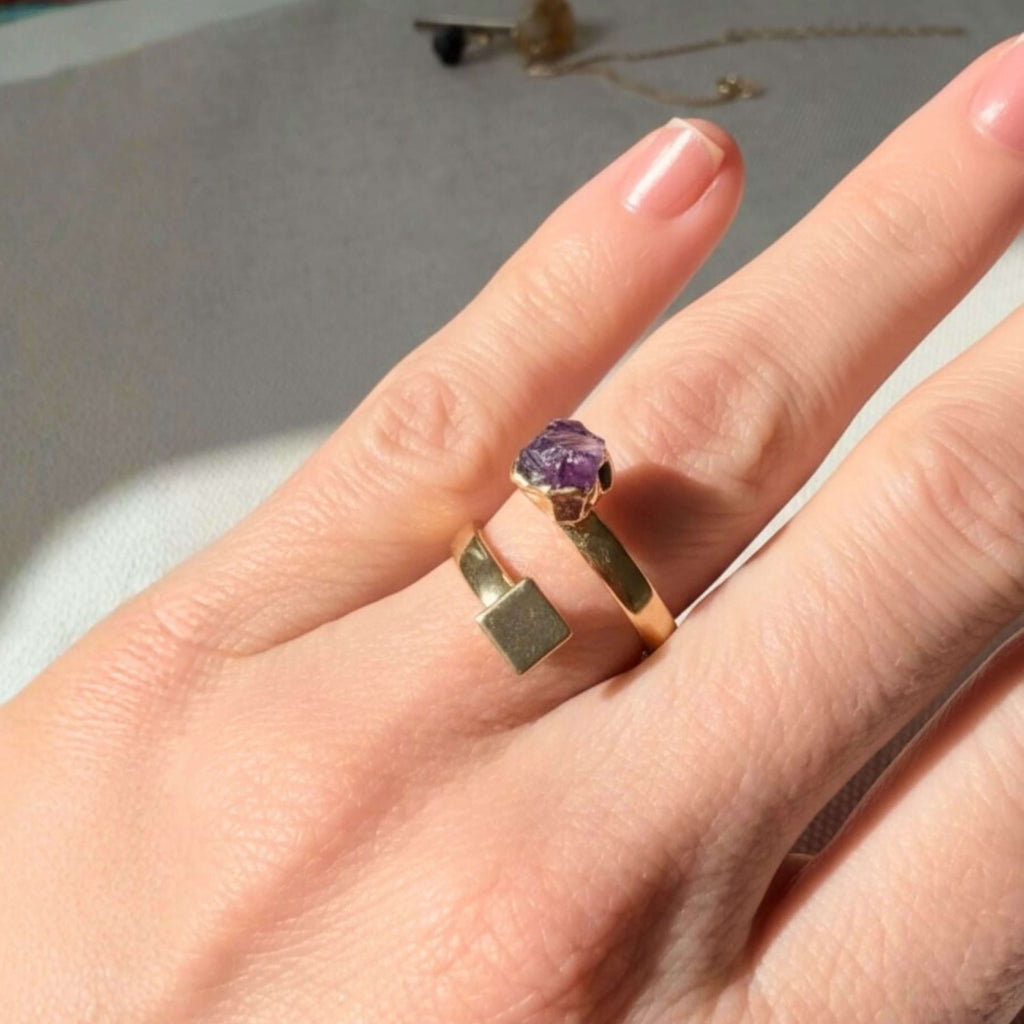 The Cube Stone Ring