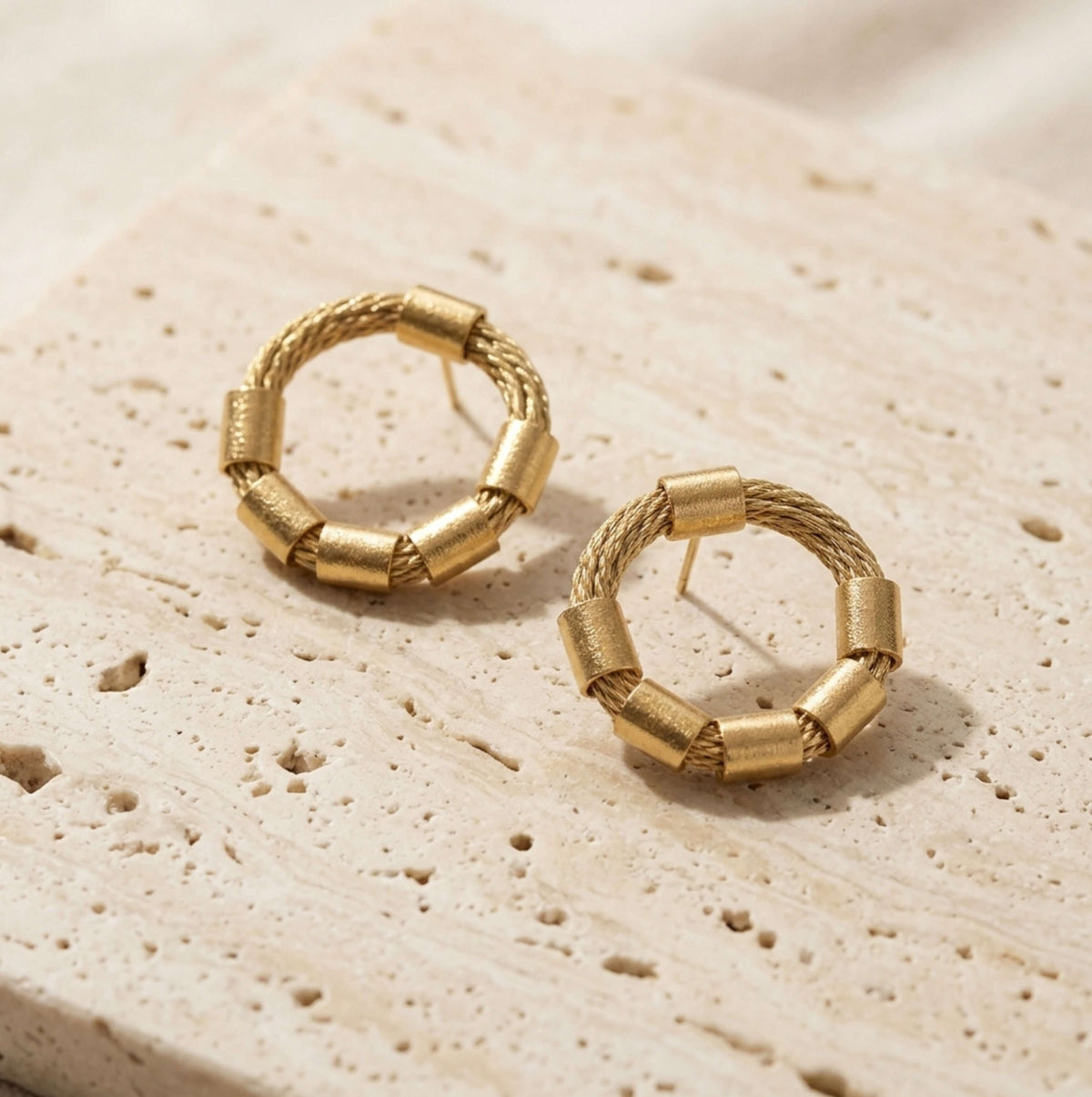 Gilded Golden front hoop earrings