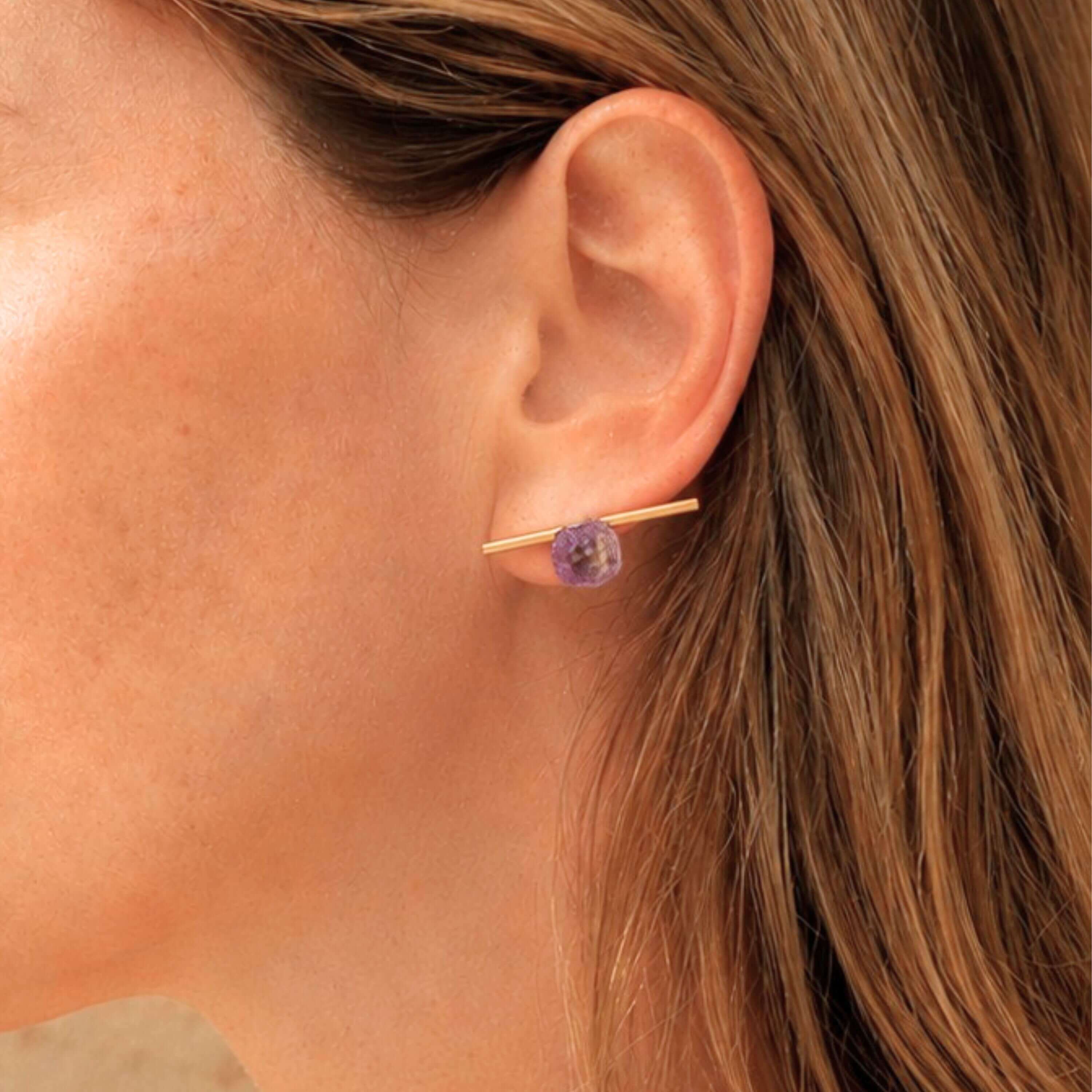 Organic Stone Stick Earrings
