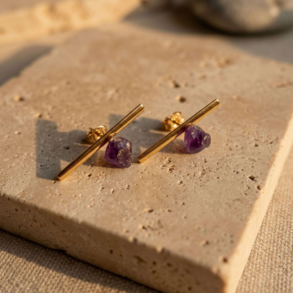 Organic Stone Stick Earrings