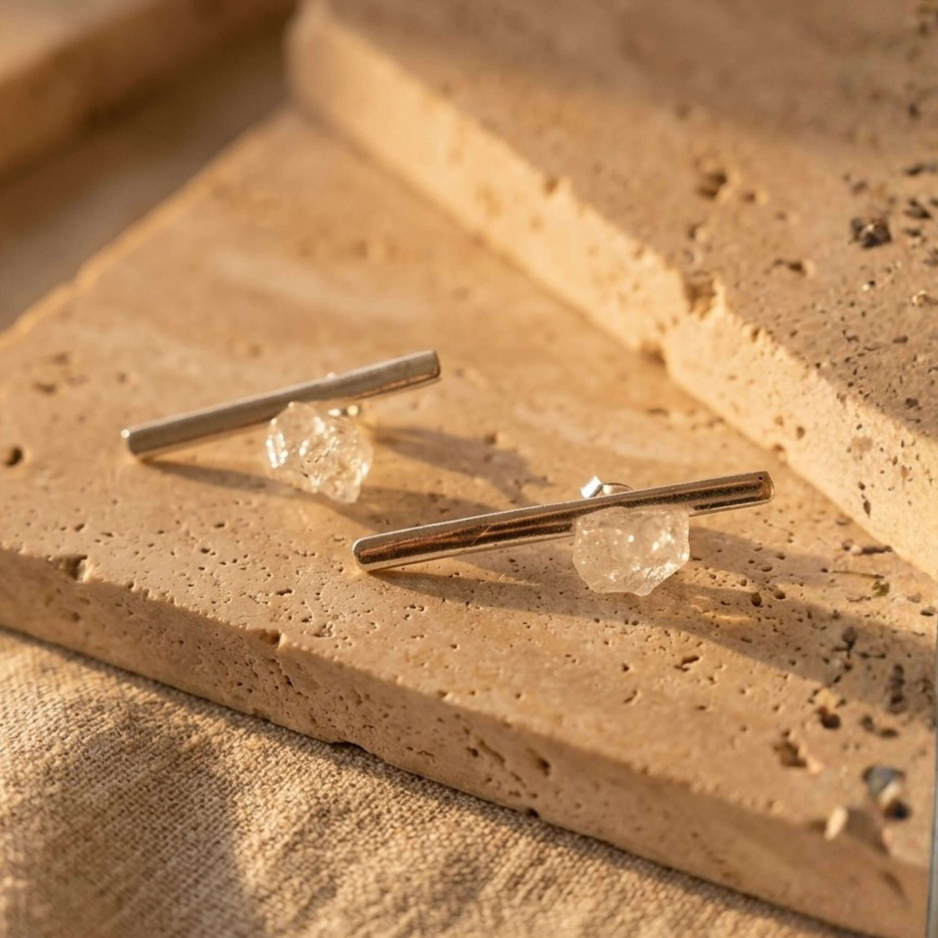 Organic Stone Stick Earrings