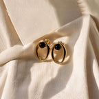 Open Oval Gold Earrings