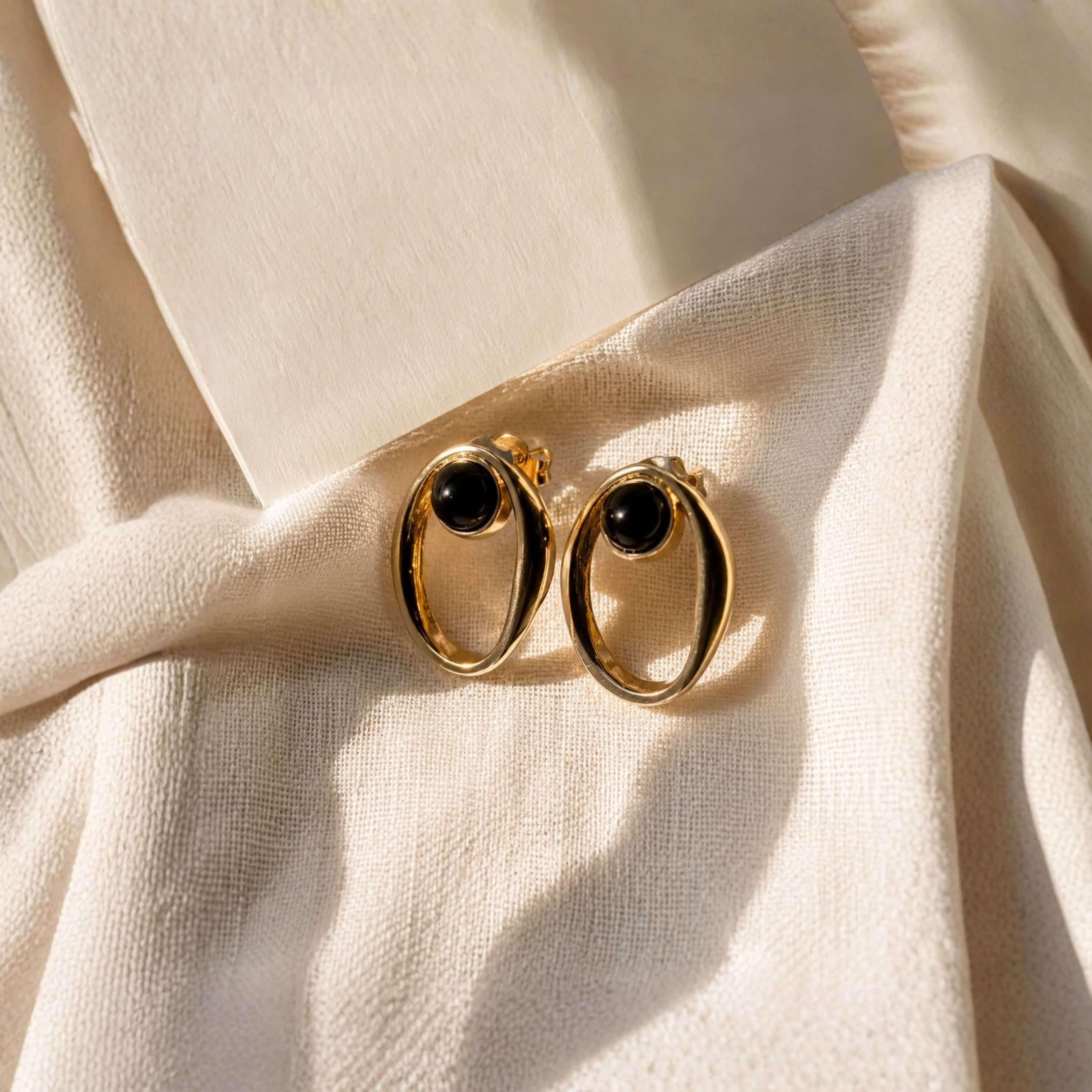 Open Oval Gold Earrings