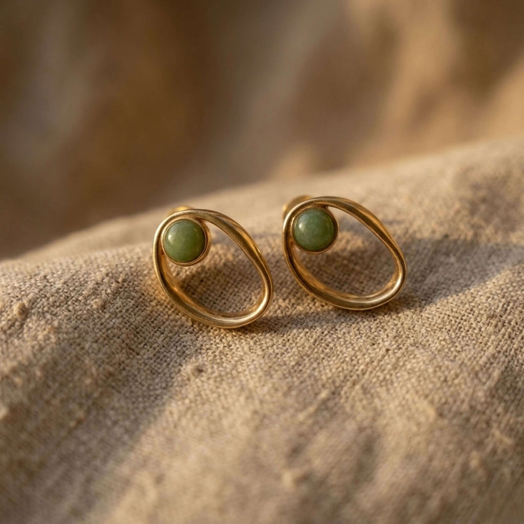 Open Oval Gold Earrings