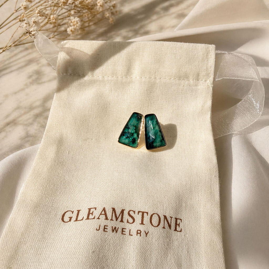 Faceted Trapeze Earrings – Brazilian Emerald