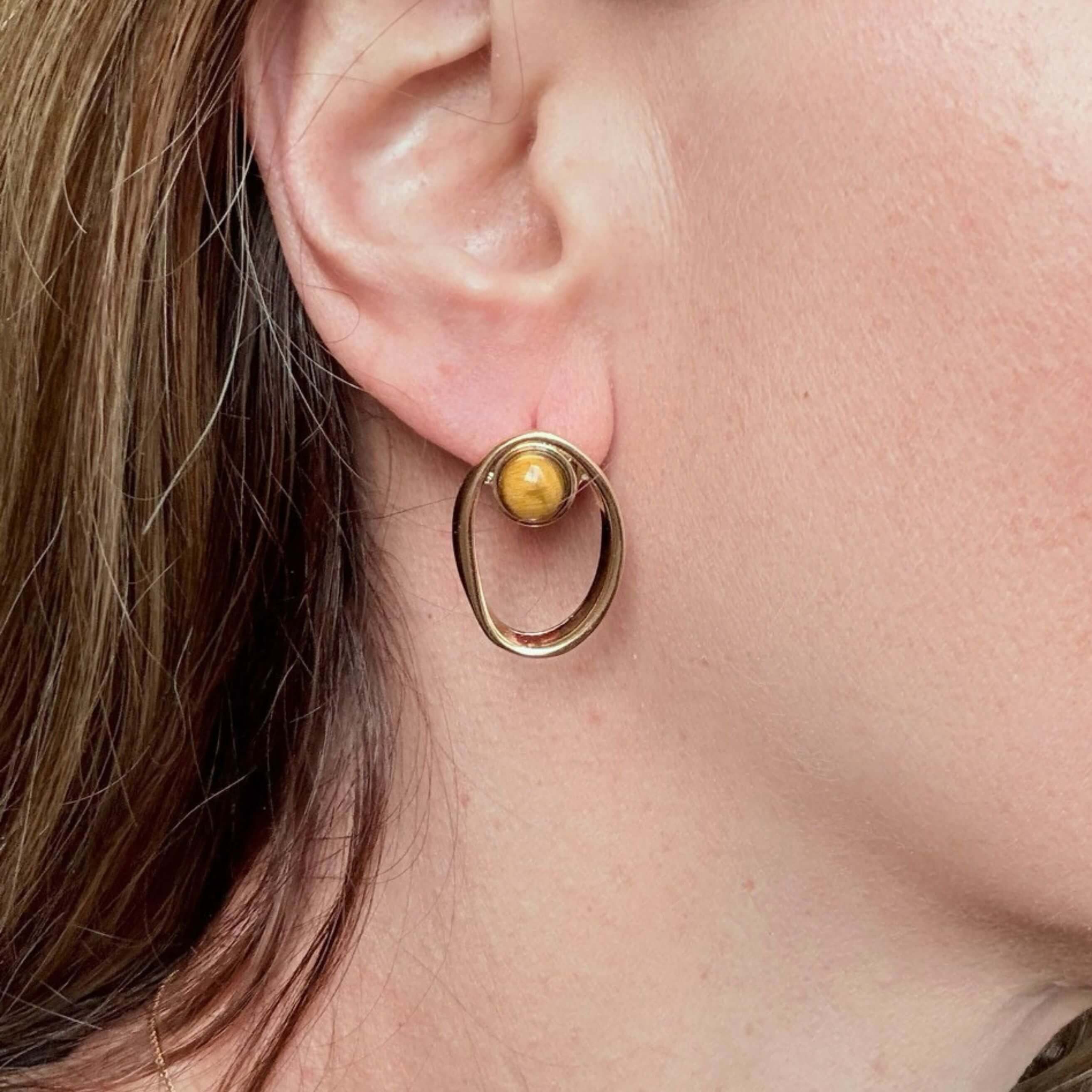 Open Oval Gold Earrings