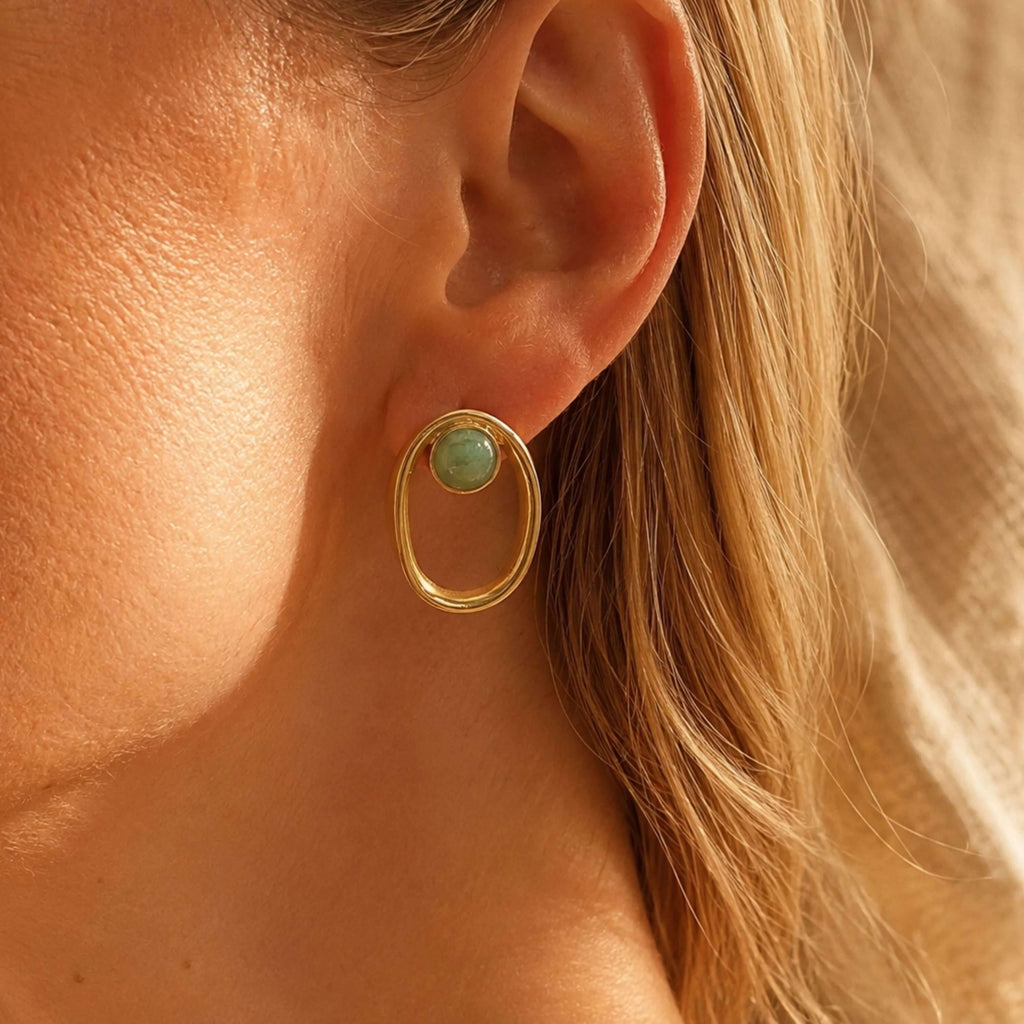 Open Oval Gold Earrings