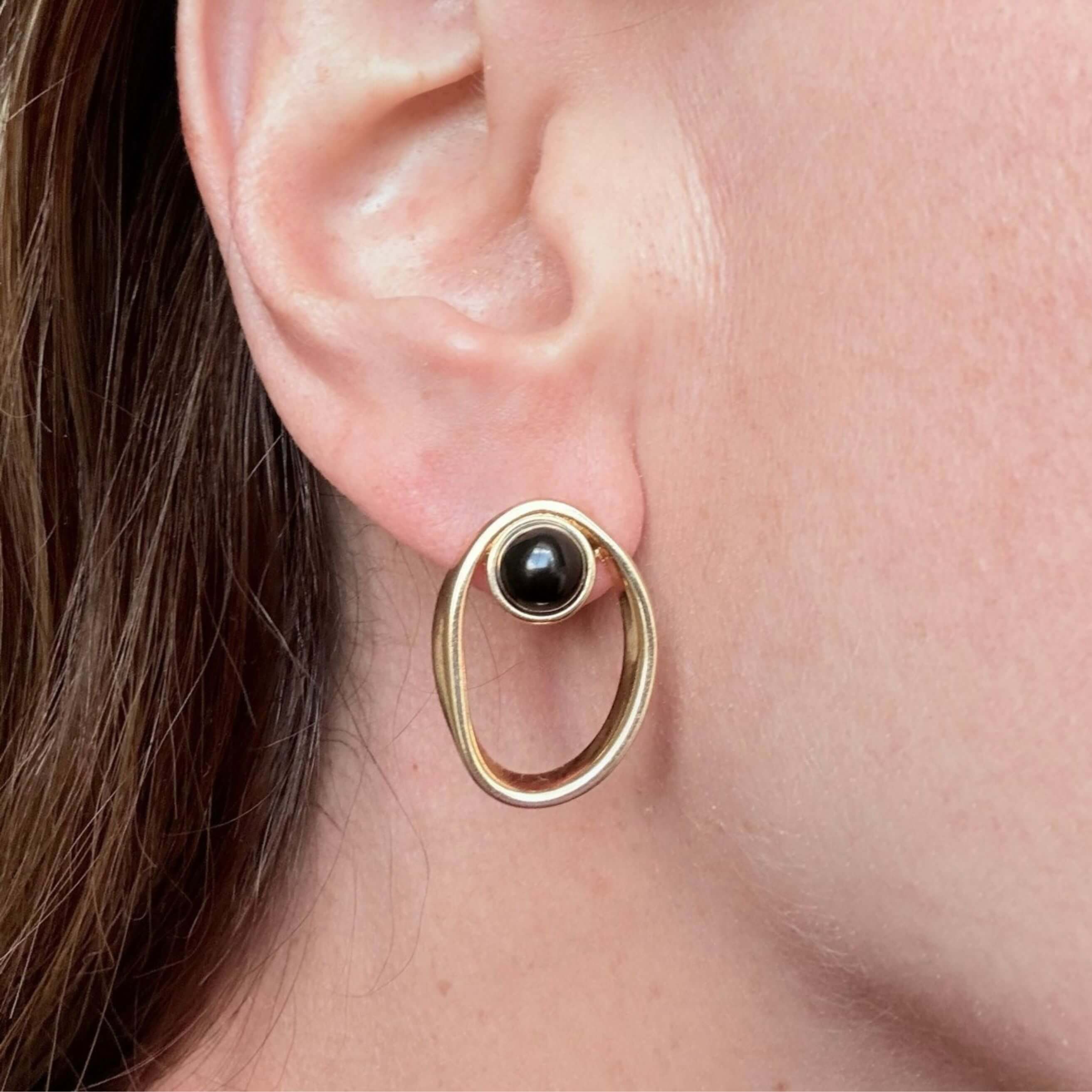 Open Oval Gold Earrings