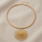 Flower Golden Necklace Gilded