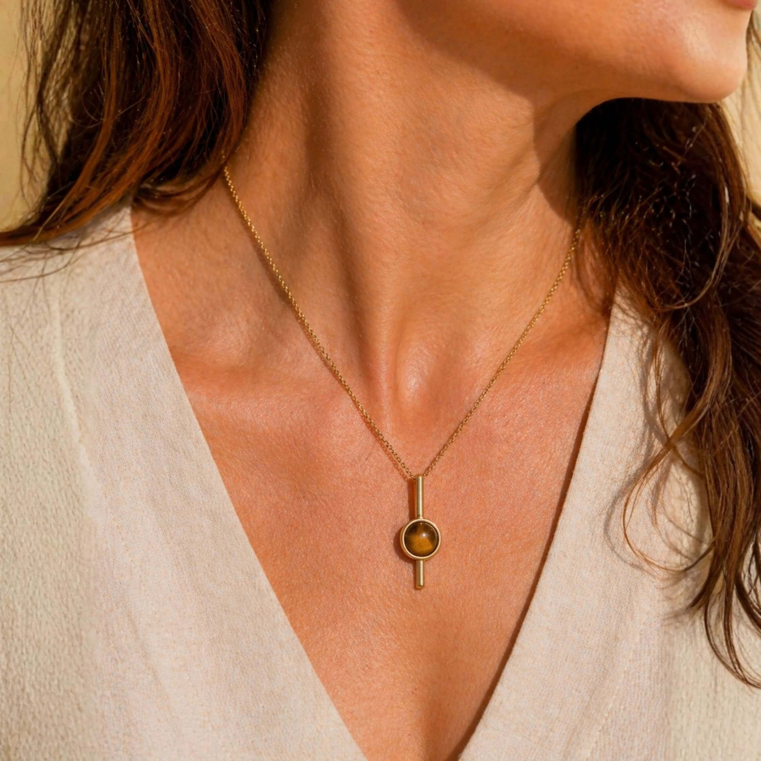 Linear Bar Gold Necklace