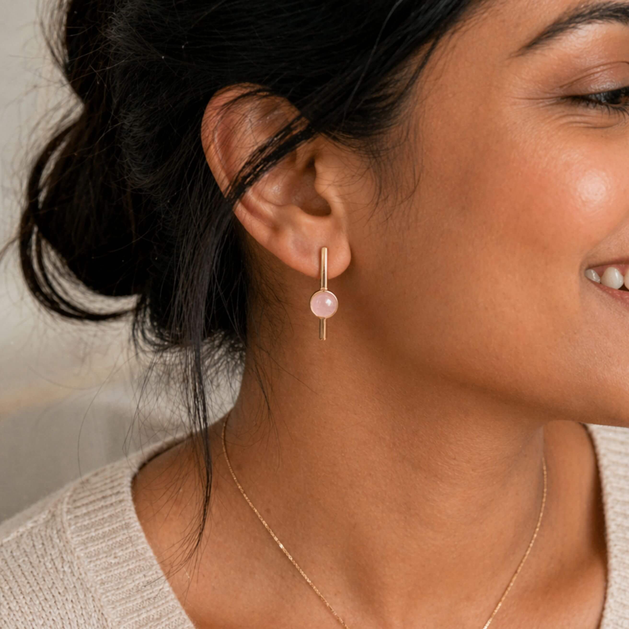 Linear Bar Gold Earrings