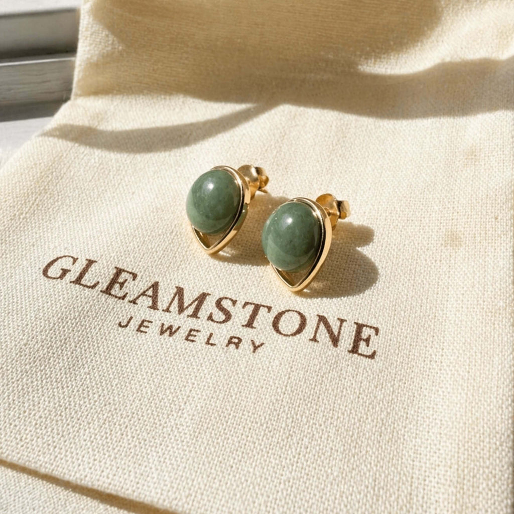 Offset Round Gold Earrings