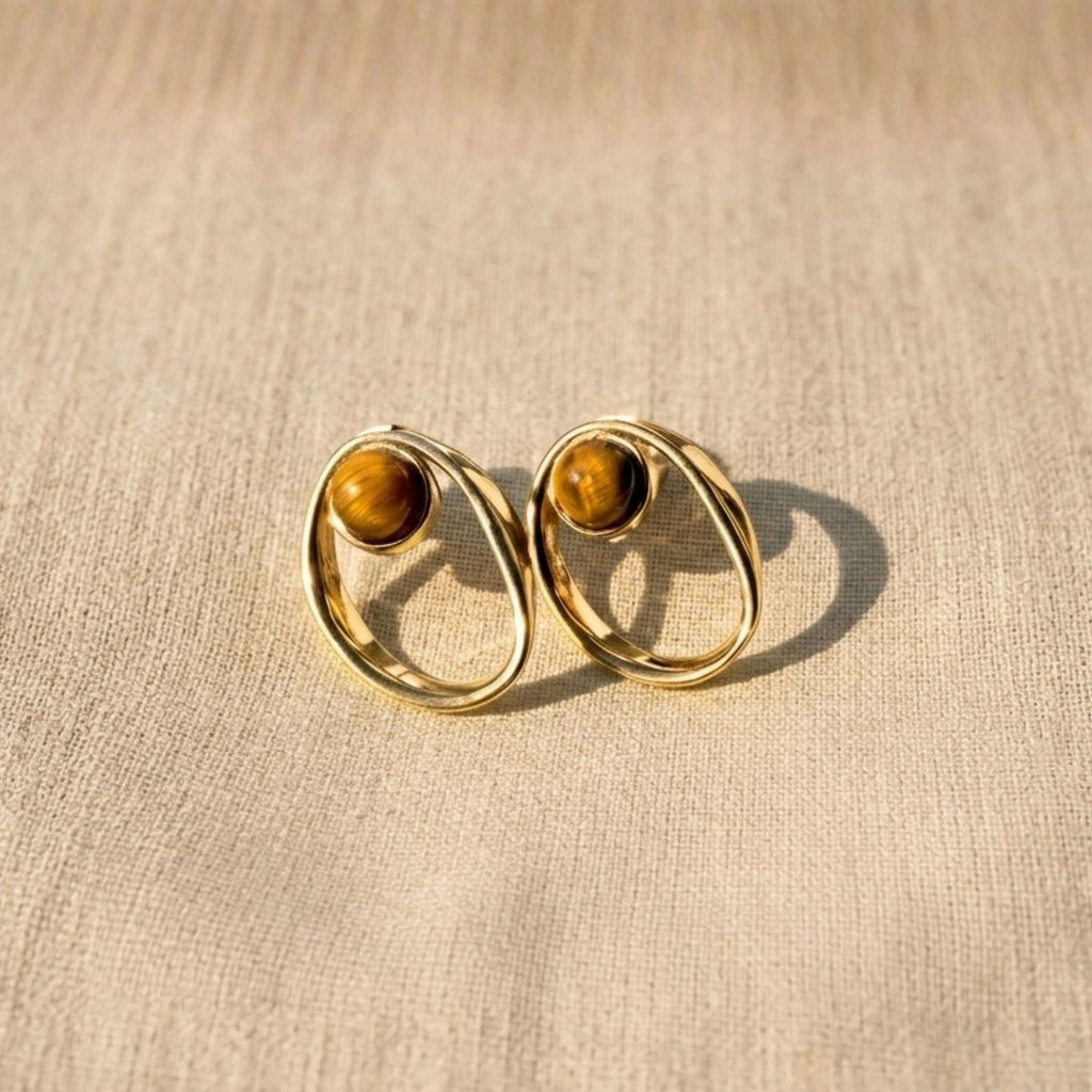 Open Oval Gold Earrings