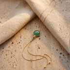 Brazilian Emerald Round Lariat Necklace