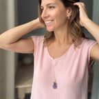 Crystalline Long Necklace – Amethyst Druzy