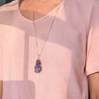 Crystalline Long Necklace – Amethyst Druzy