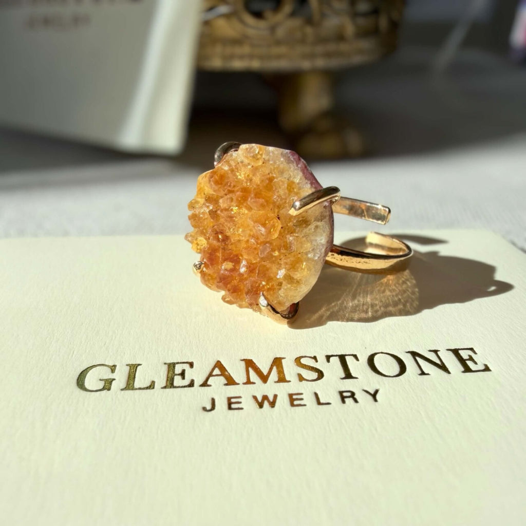 Crystalline Ring – Citrine Druzy