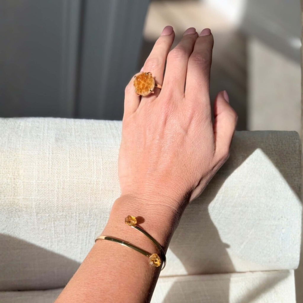 Crystalline Ring – Citrine Druzy
