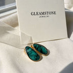 Elongated Oval Earrings – Brazilian Emerald