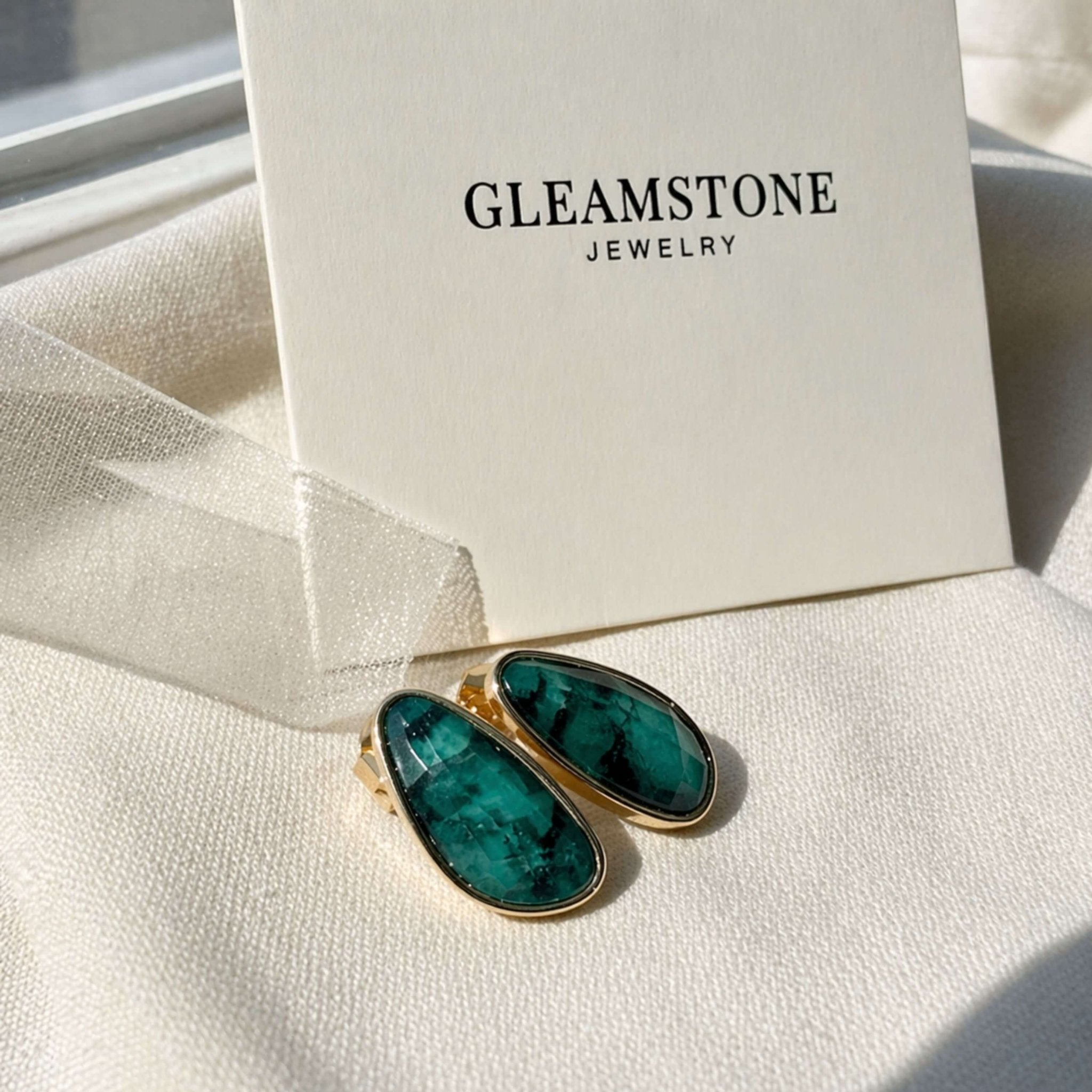 Elongated Oval Earrings – Brazilian Emerald