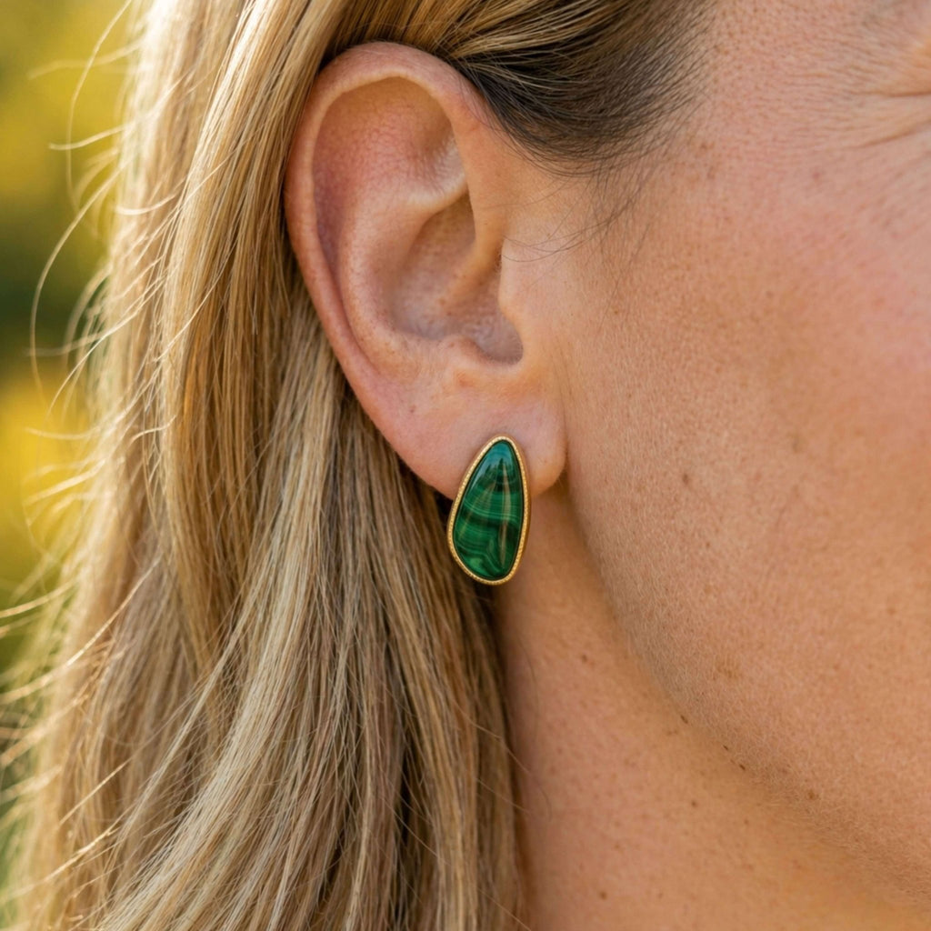 Elongated Oval Earrings – Brazilian Emerald