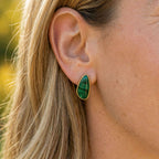 Elongated Oval Earrings – Brazilian Emerald