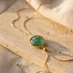 Emerald Round Lariat Necklace