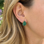 Faceted Teardrop Earrings – Brazilian Emerald