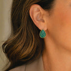 Faceted Teardrop Earrings – Brazilian Emerald