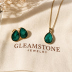 Faceted Teardrop Pendant Necklace – Brazilian Emerald