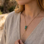 Faceted Trapeze Adjustable Lariat Necklace – Brazilian Emerald