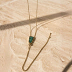Faceted Trapeze Adjustable Lariat Necklace – Brazilian Emerald