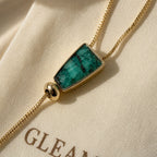 Faceted Trapeze Adjustable Lariat Necklace – Brazilian Emerald