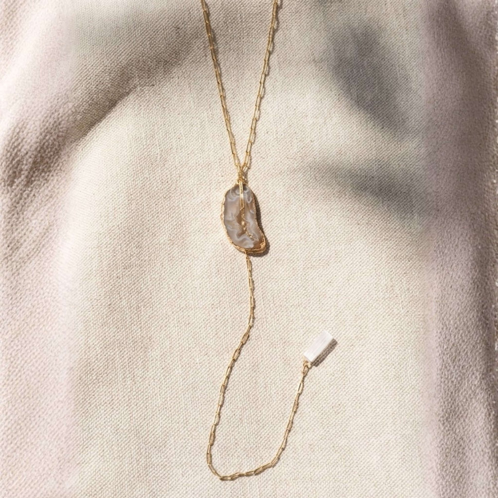 Geode Lariat Necklace