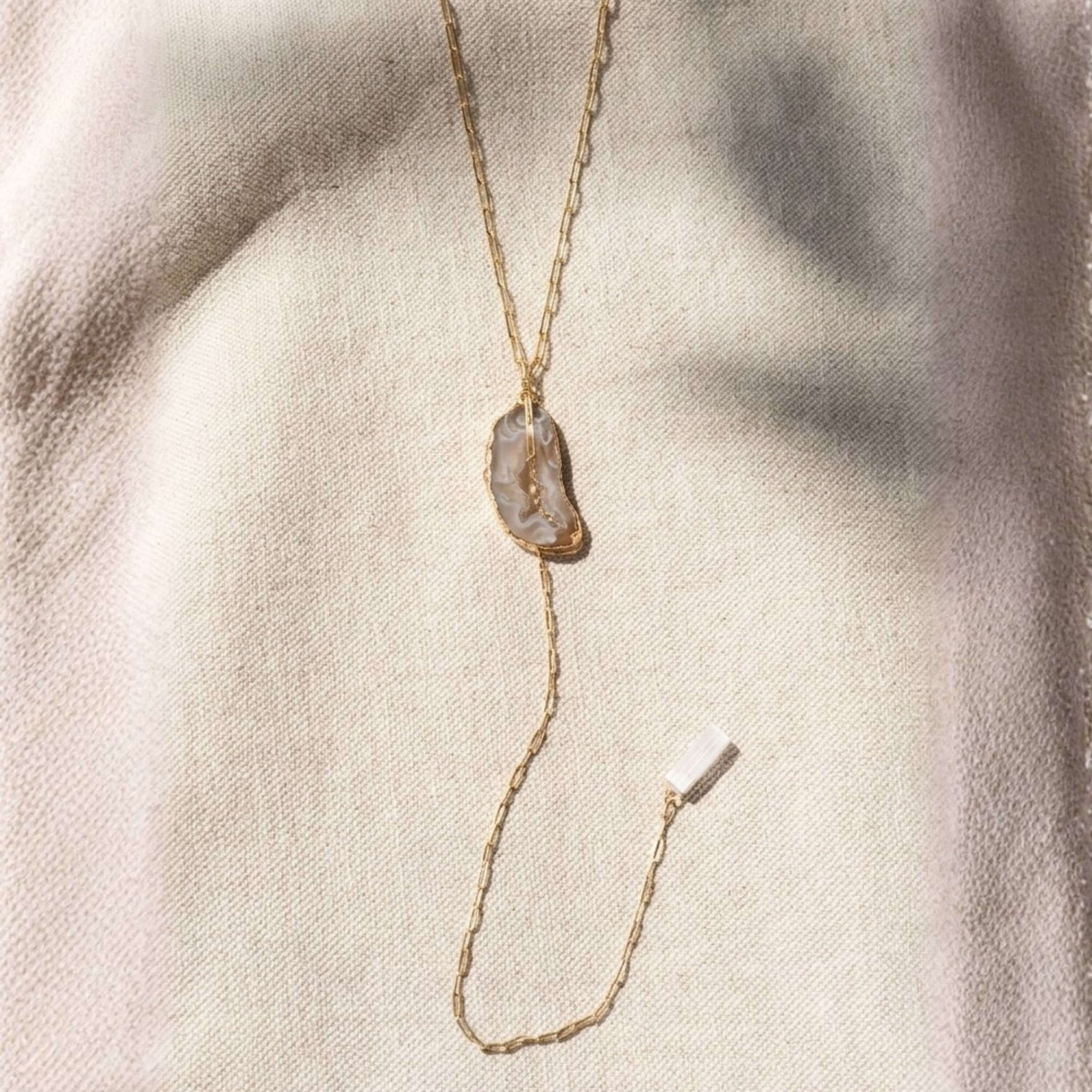 Geode Lariat Necklace