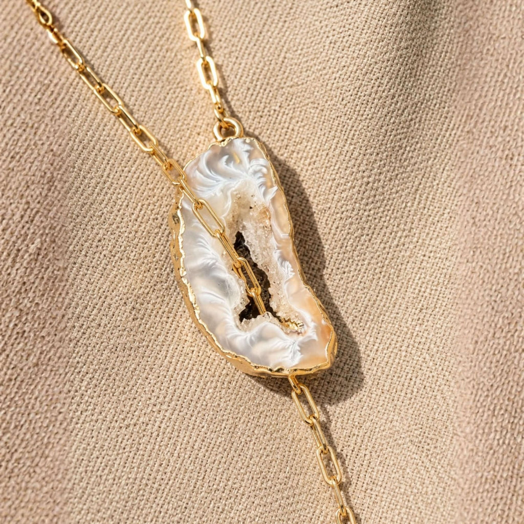 Geode Lariat Necklace
