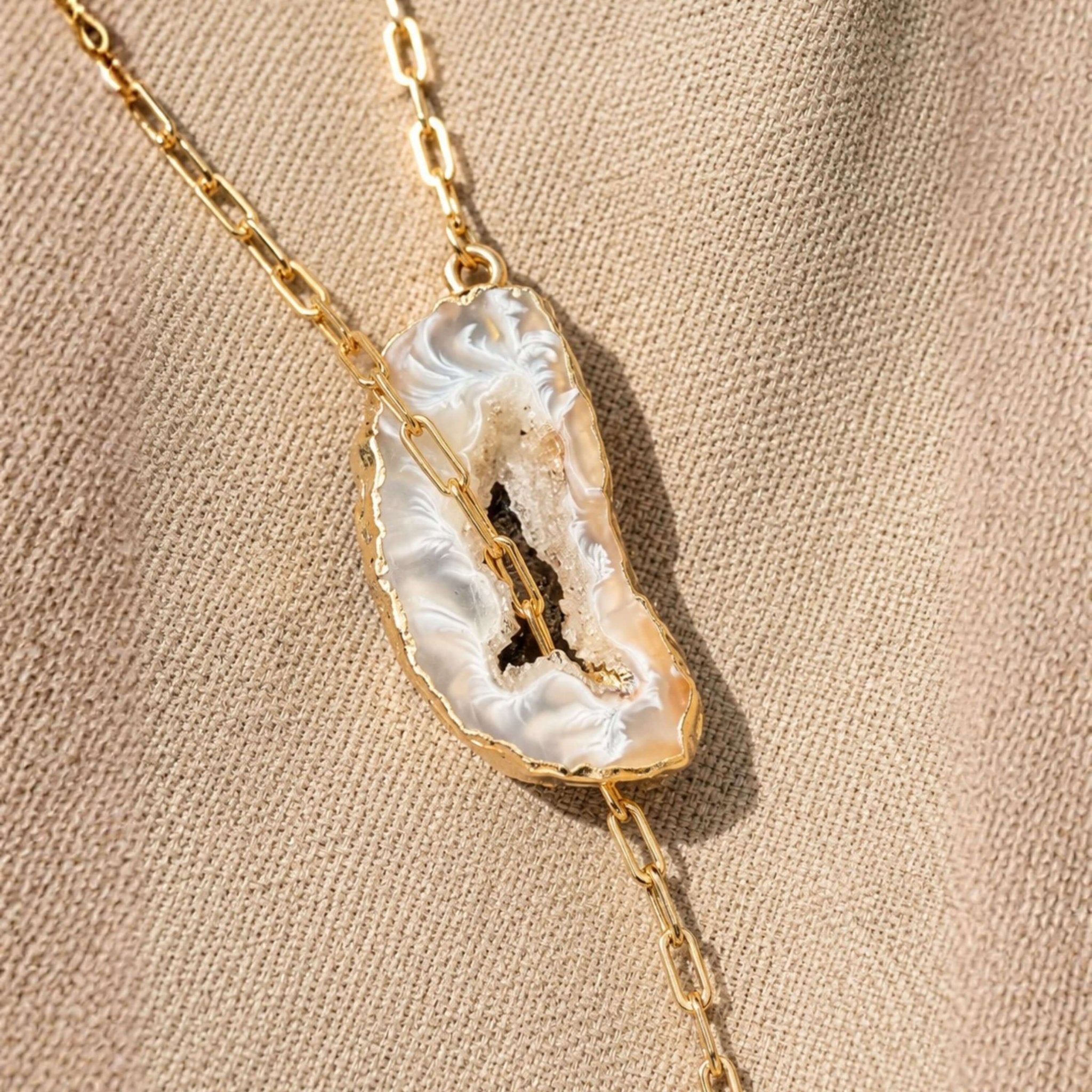 Geode Lariat Necklace