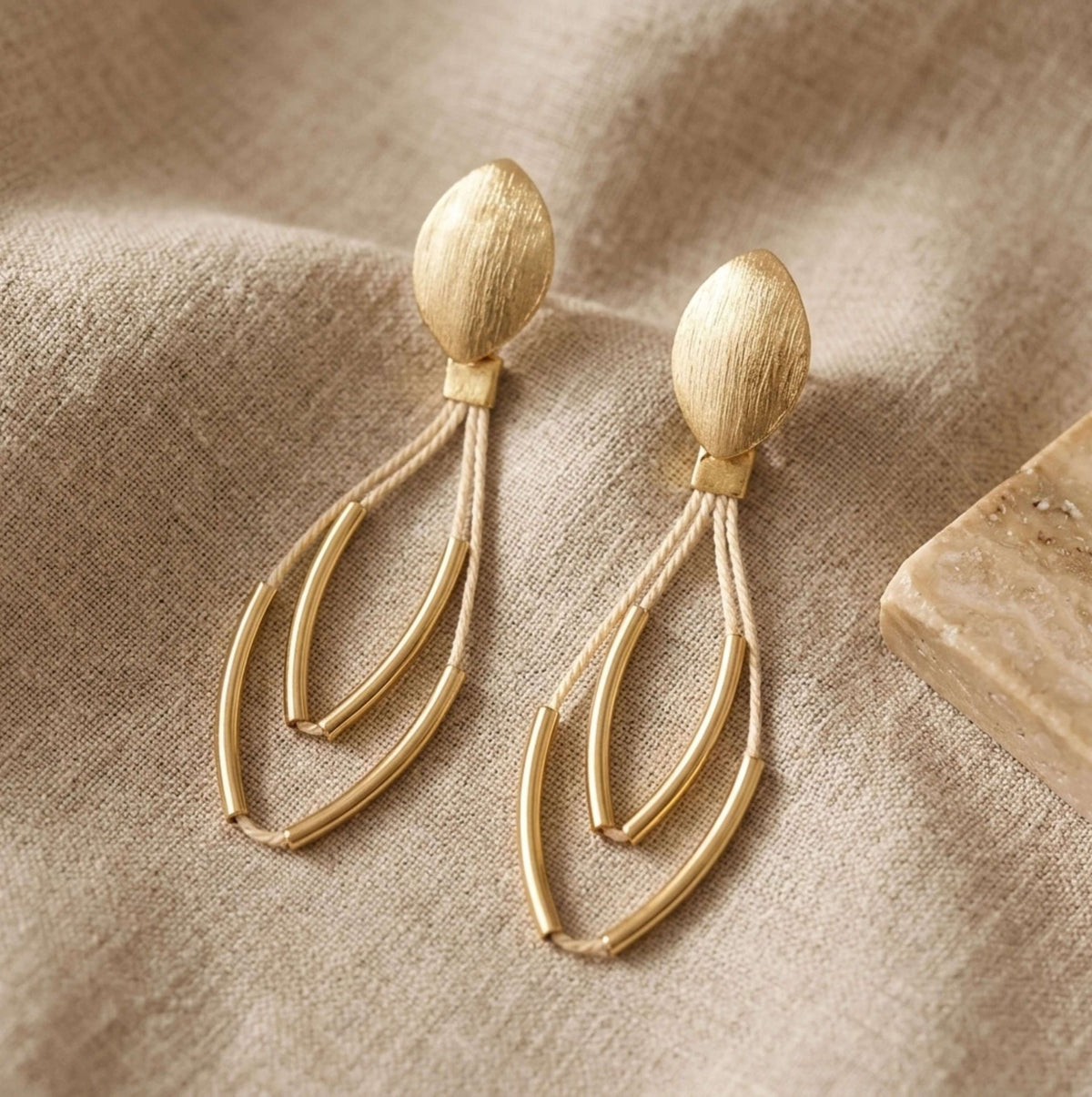 Gilded Elegance Drop Earrings