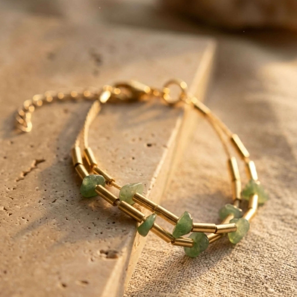 Gilded Fiber Double-Layer Bracelet