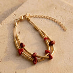 Gilded Fiber Double-Layer Bracelet