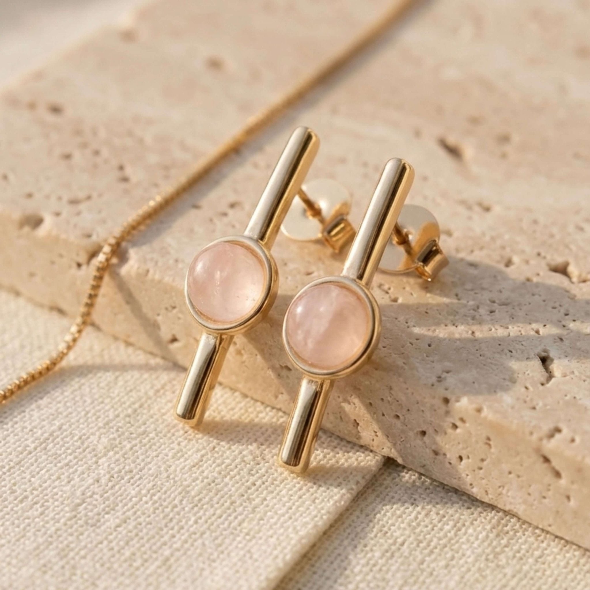 Linear Bar Gold Earrings