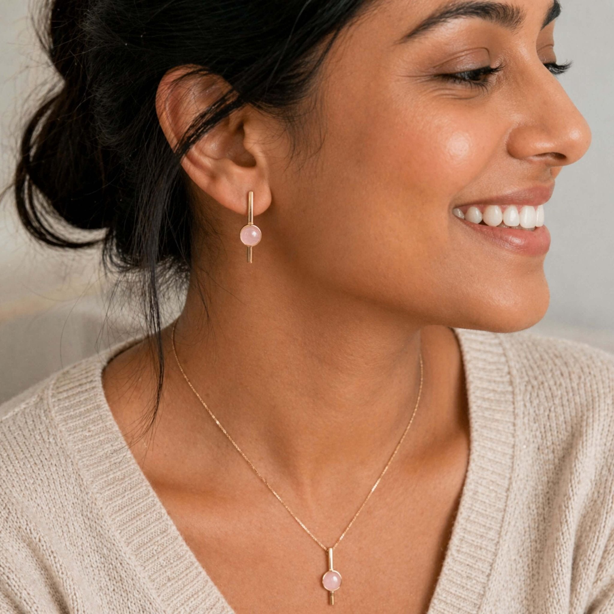Linear Bar Gold Earrings