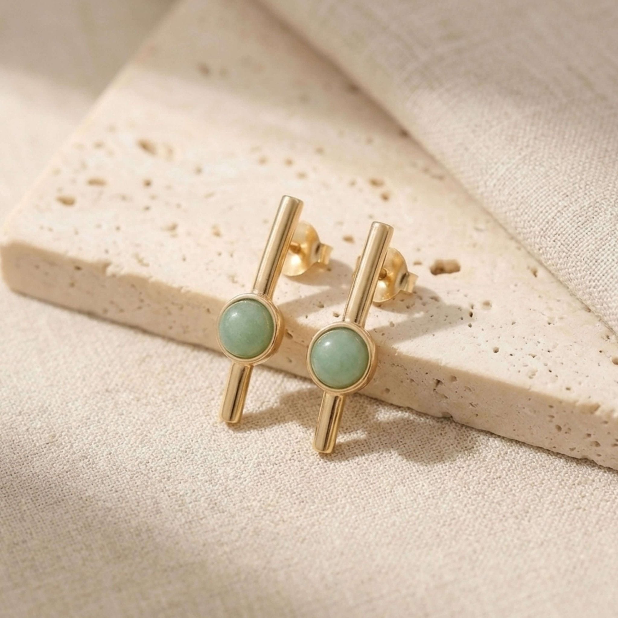 Linear Bar Gold Earrings