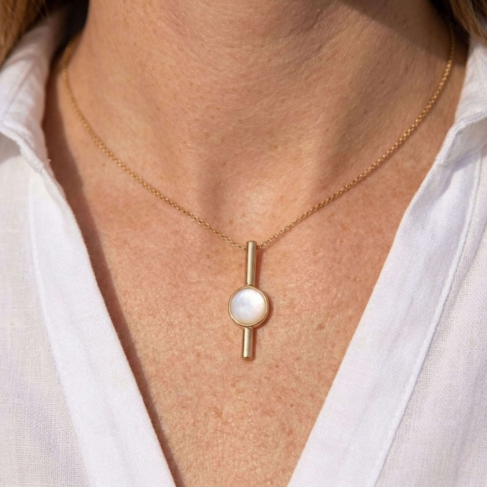 Linear Bar Gold Necklace