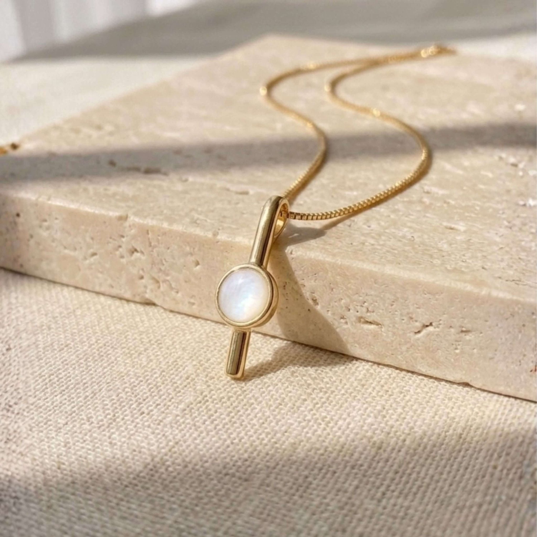 Linear Bar Gold Necklace