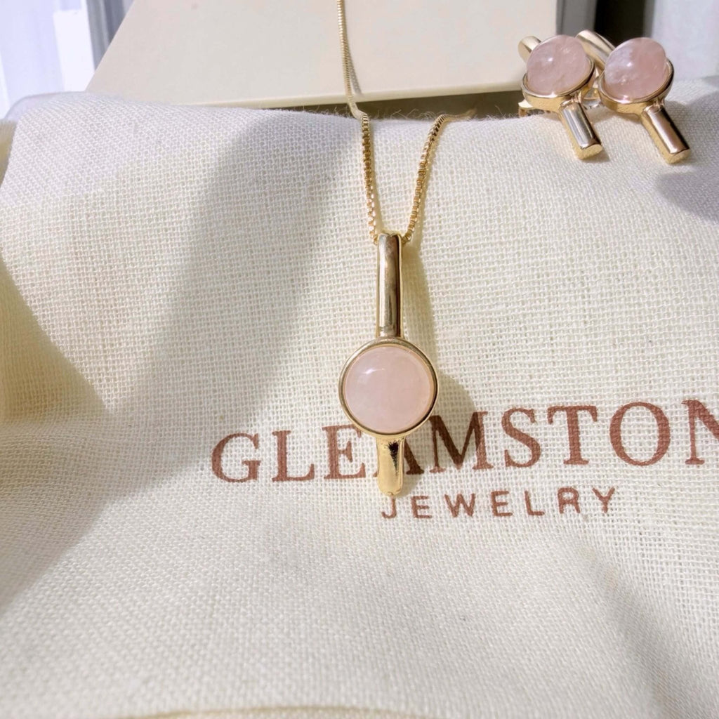 Linear Bar Set – Rose Quartz