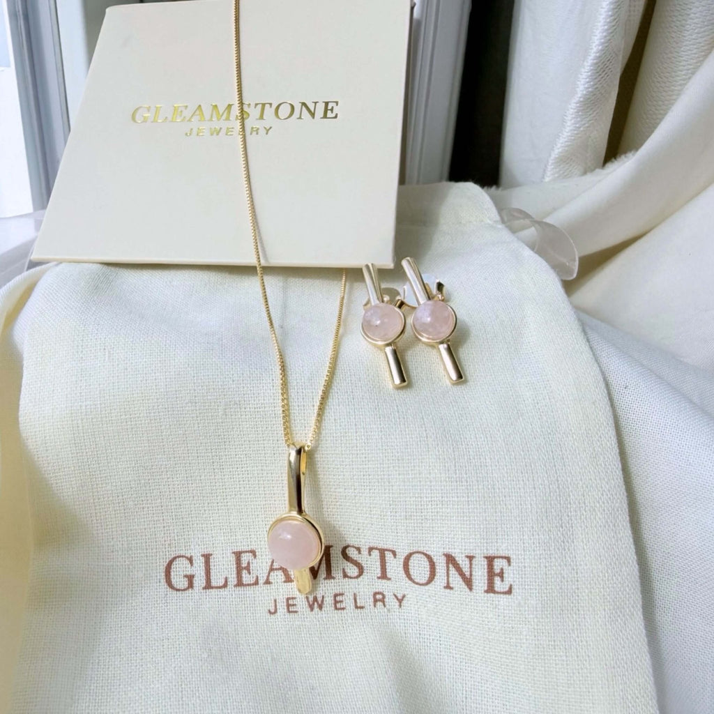 Linear Bar Set – Rose Quartz