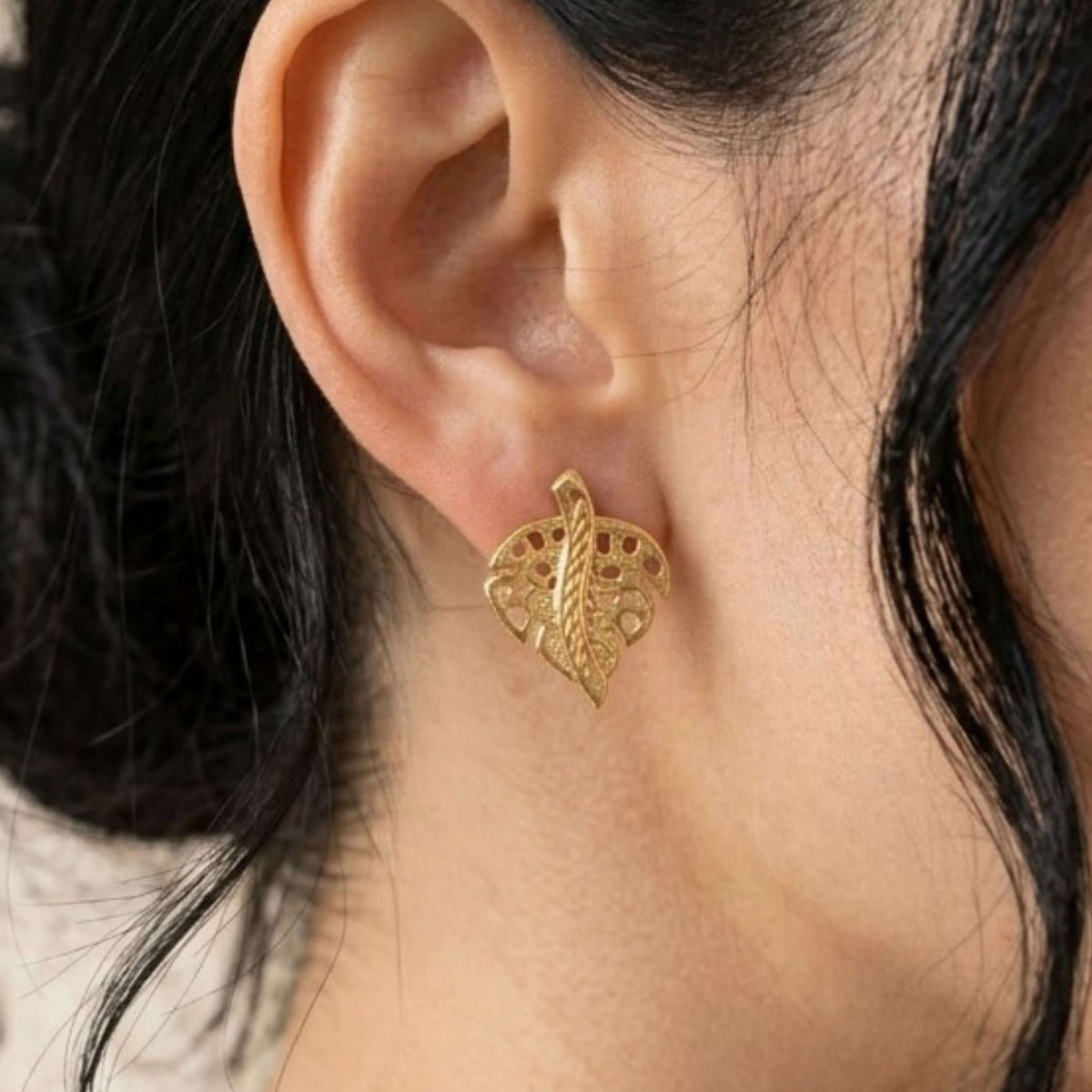 Monstera Leaf Studs