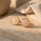 Offset Round Gold Earrings
