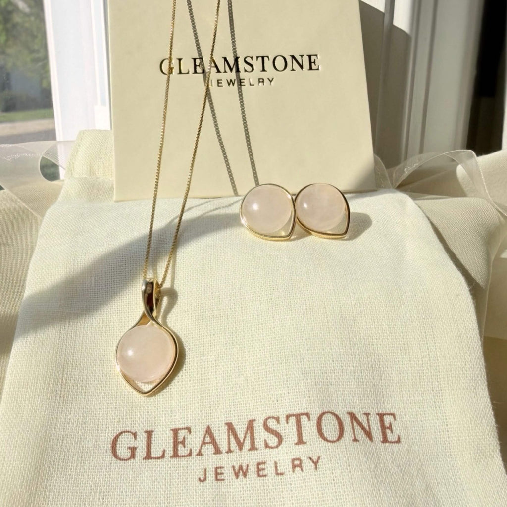Offset Round Set – Rose Quartz